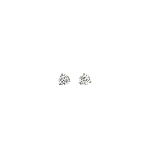 [BW440] Round Brilliant Cut Diamond Studs 0.80cttw FG/VS_SI 14Kt White Gold Martini Set Pushbacks