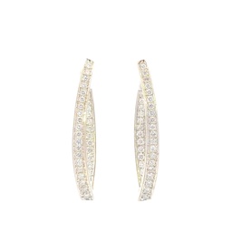 [18KWINOUTHOOPS] 18Kt White Gold In/Out Pointed Hoops With (66) Round Diamonds Weighing 2.00cttw