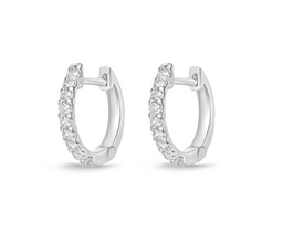 [CHHO32412128W72000] 18Kt White Gold Odessa Huggie Hoops With 18 Round Diamonds Weighing 0.25cttw