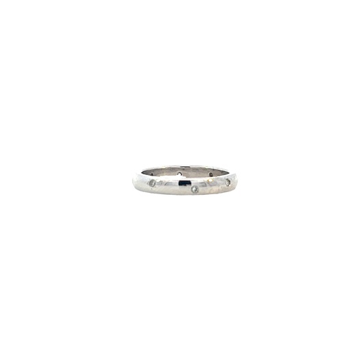 [105073] 14Kt White Gold Gypsy Set Band With (8) Round Diamonds Weighing 0.06cttw