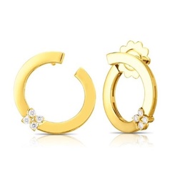 [8883002AYERX] 18Kt Yellow Gold Love In Verona Circle Earrings With (8) Round Diamonds Weighing 0.15cttw