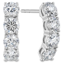 [CEDD20900008W72000] 18Kt White Gold Half Hug Earrings With Round Diamonds Weighing 1.31cttw