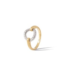 [AB636 B1 YW Q6] 18Kt Two Toned Jaipur Link Ring With (14) Round Diamonds Weighing 0.11cttw