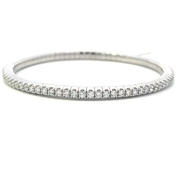[B9188-B] 14Kt White Gold Flex Bracelet With (79) Round Diamonds Weighing 3.02cttw