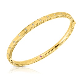 [7771854AYBAX] 18Kt Yellow Gold Symphony Bangle With (13) Round Diamonds Weighing 0.17cttw