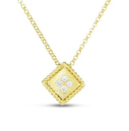[7772873AYCHX] 18Kt Yellow Gold Palazzo Ducale Necklace With (4) Round Diamonds Weighing 0.04cttw