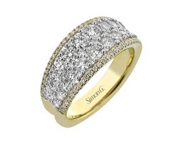 [LR3214] 18Kt Two Toned Ring With (52) Round White Diamonds Weighing 1.26ct And (50) Round Yellow Diamonds Weighing 0.21ct