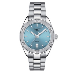 [T101.910.11.351.00] 36mm PR 100 Quartz Movement Light Blue Dial Watch With A Stainless Steel Strap