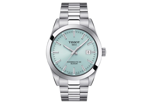 [T127.407.11.351.00] 40mm Powermatic 80 Automatic Ice Blue Dial Watch With A Stainless Steel Strap