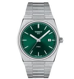 [T137.410.11.091.00] 40mm PRX Quartz Movement Green Dial Watch With A Stainless Steel Strap