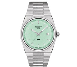 [T137.410.11.091.01] 40mm PRX Quartz Movement Light Green Dial Watch With A Stainless Steel Strap