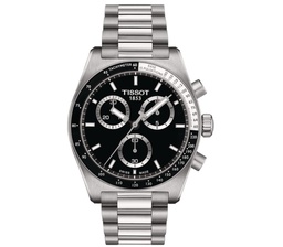 [T149.417.11.051.00] 40mm PR516 Chrono Quartz Movement Black Dial Watch With A Stainless Steel Strap