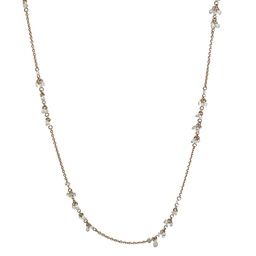 [7792-1] 18Kt Yellow Gold Necklace With Stations Of (78) Round Diamonds Weighing 2.39cttw