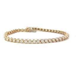[7312-9] 18Kt Yellow Gold Bezel Set Tennis Bracelet With (49) Round Diamonds Weighing 3.00cttw