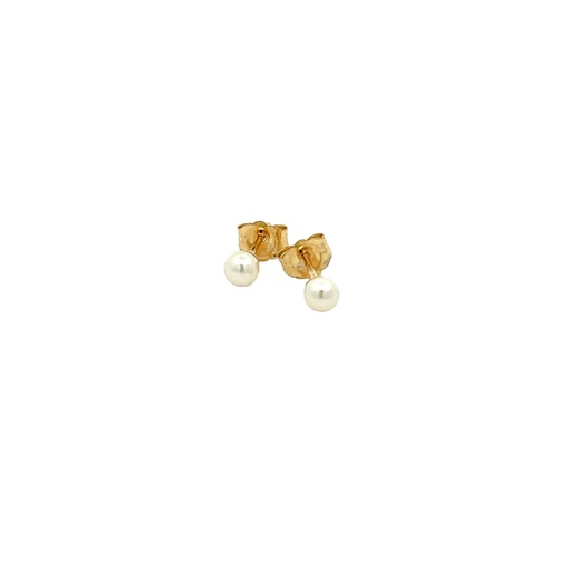 [4CPE] 14Kt Yellow Gold 4mm Pearl Stud Earrings