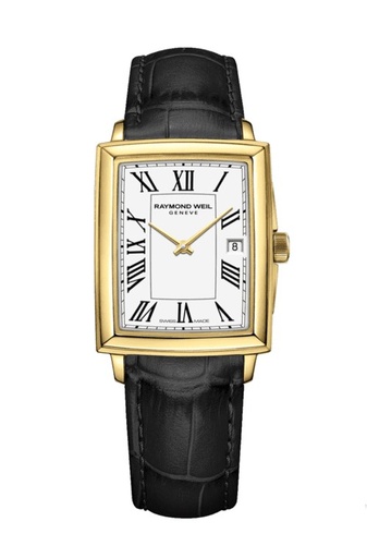 [5925-PC-00300] 22.6x28.1mm Toccata Quartz Movement White Dial Watch With A Black Leather Strap