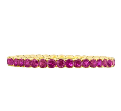[R4065-R] 18Kt Yellow Gold Eternity Band With Round Rubies Weighing 0.65cttw