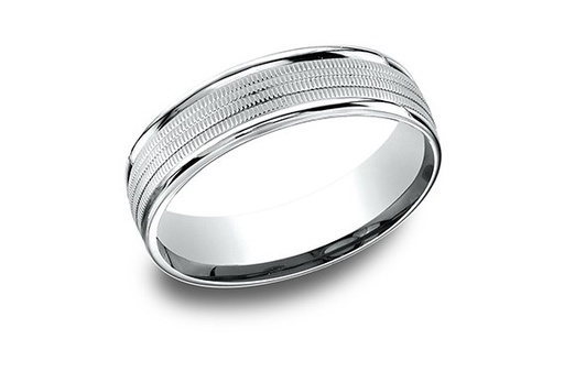 [RECF76018PT09.5] Platinum 6mm Milgrain Design Band Sz10