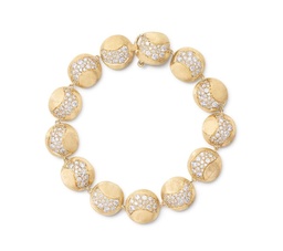 [BB2603-B Y-02-19.5] 18Kt Yellow Gold Africa Constellations Bracelet With (247) Round Diamonds Weighing 6.38cttw 7.75"