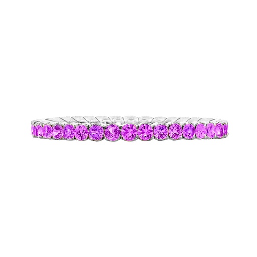 [R4065-PSW] 18Kt White Gold Pink Sapphire Band 0.65cttw SZ6