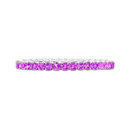 [R4065-PSW] 18Kt White Gold Pink Sapphire Band  0.65cttw