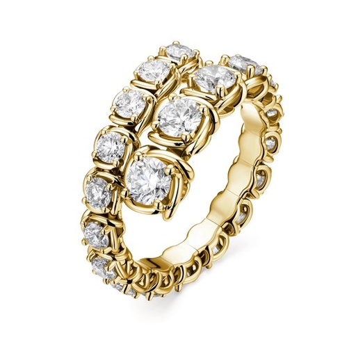 [ARR20052CC-YQJ065] 18Kt Yellow Gold Wrap Ring With (20) Round Diamonds Weighing 2.29cttw