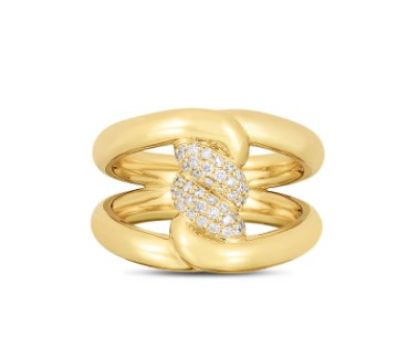 [7773232AY70X] 18Kt Yellow Gold Cialoma Ring With (40) Round Diamonds Weighing 0.23cttw