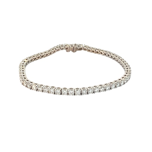 [BW410] 14Kt White Gold Tennis Bracelet With (59) Round Diamonds Weighing 5.07cttw