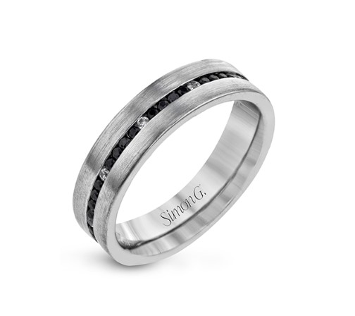 [LR2172-A-752231] 14Kt White Gold Channel Set Sapphire And Diamond Band 0.72cttw