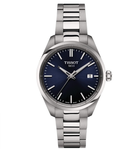 [T150.210.11.041.00] 34mm PR 100 Blue Dial Quartz Watch With A Stainless Steel Strap