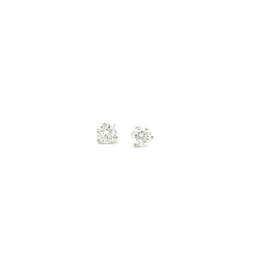 [S10666] Round Brilliant Cut Diamond Studs 1.40cttw I/SI2 GIA6492665710 GIA2497789696 14Kt White Gold Martini Set Screwbacks