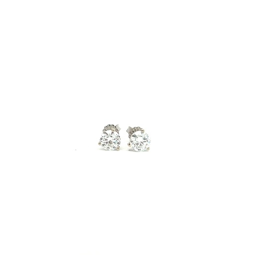 [S10666] Round Brilliant Cut Diamond Studs 2.00cttw G/SI2 GIA6492276231 GIA1493893643 14Kt White Gold Martini Set Friction Backs