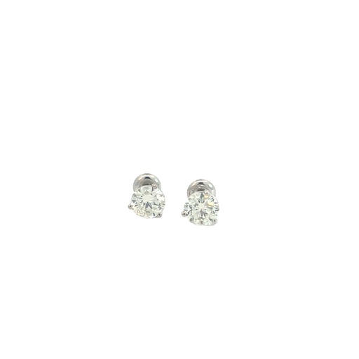 [S10666] Round Brilliant Cut Diamond Studs 3.00cttw I/SI2 GIA2496851524 GIA6492847847 14Kt White Gold Martini Set Screwbacks