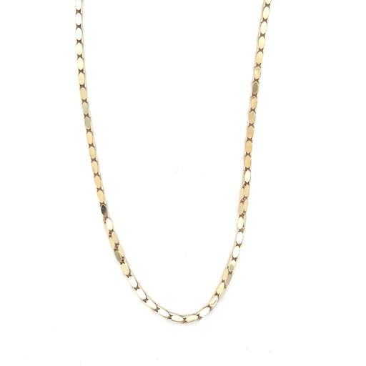 [FRC082010Y18] 14Kt Yellow Gold 3mm Oval Popcorn Chain 18"