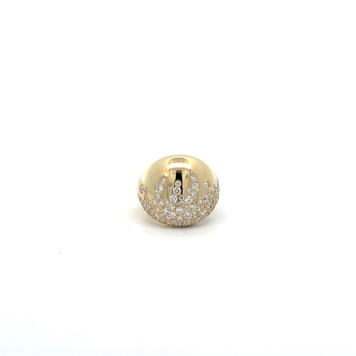 [FDN080114YDM65] 14Kt Yellow Gold Dome Diamond Band 0.75cttw