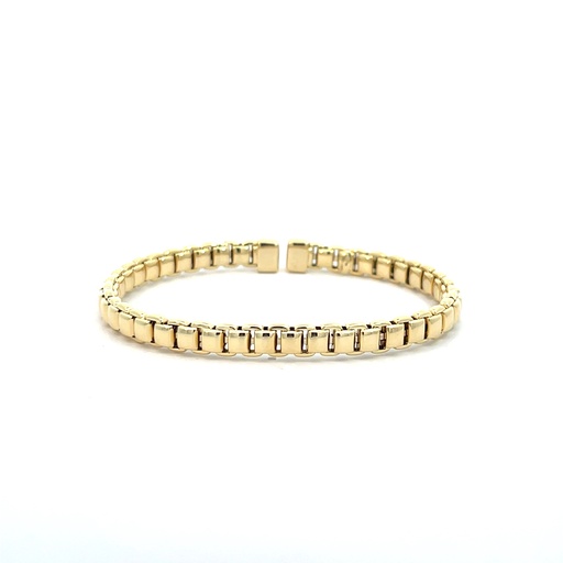 [FRG085906Y7] 14Kt Yellow Gold 6x4mm Hollow Cuff Bracelet sz7