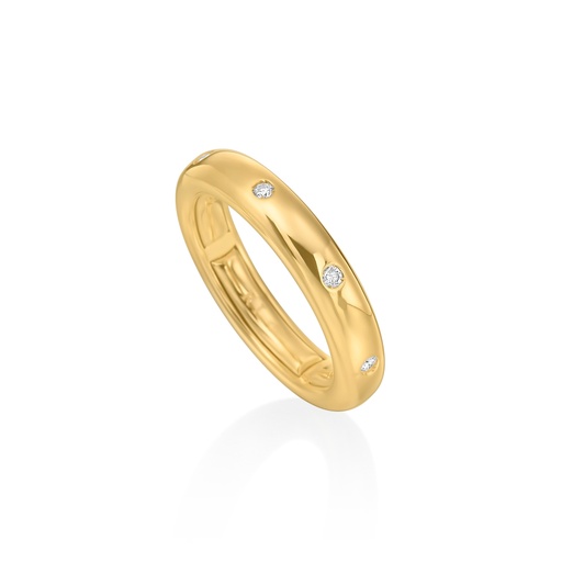 [FDN079309YDM7] 14Kt Yellow Gold 3mm Gypsy Set Diamond Band 0.25cttw