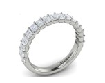 [VW20102-PT] Platinum Half Eternity Band With (17) Emerald Cut Diamonds Weighing 1.45cttw