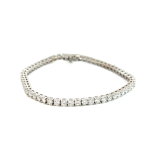 [BW410] 14Kt White Gold Tennis Bracelet With (59) Round Diamonds Weighing 5.02cttw