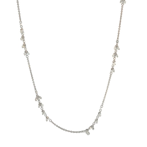 [7792-6] 18Kt White Gold Necklace With (78) Round Diamonds Weighing 2.43cttw