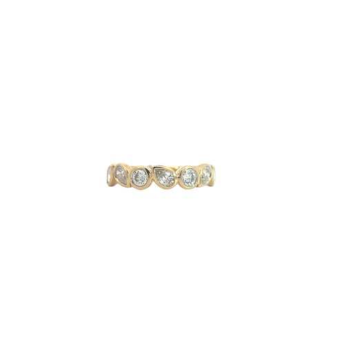 [8055] 18Kt Yellow Gold Mixed Shape Diamond Ring 0.77cttw