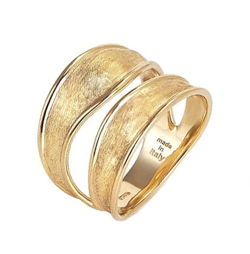 [AB625 Y 02] 18Kt Yellow Gold Lunaria Split Ring Sz7