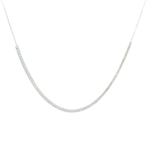 [CNDD50516008W72000] 18Kt White Gold Uniform Half Line Necklace With Round Diamonds Weighing 1.95cttw
