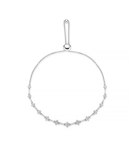 [FBDD22009008W72000] 18Kt White Gold Cadence Bolo Bracelet With (13) Round Diamonds Weighing 1.25cttw