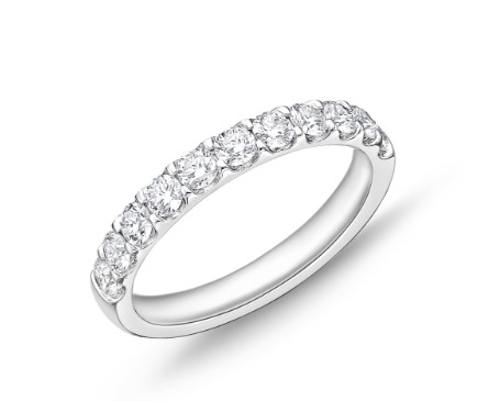 [EROD2054750PT72000] Platinum Odessa Half Eternity Band With (11) Round Diamonds Weighing 0.72cttw