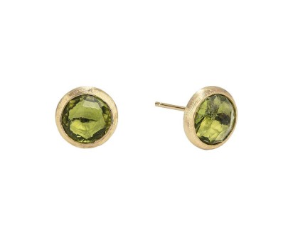 [OB957 PR01 Y 02] 18Kt Yellow Gold Jaipur Peridot Stud Earrings
