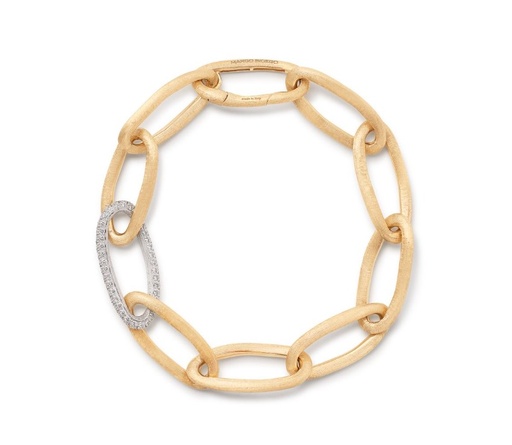 [BB2666 B2 YW Q6] 18Kt Two Toned Jaipur Link Diamond Bracelet 0.77cttw