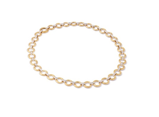 [CB2660 B YW Q6] 18Kt Two Toned Jaipur Link Necklace 1.19cttw