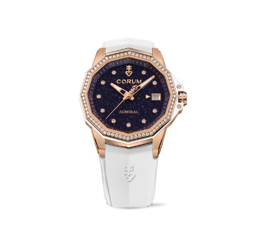 [A082/04471] 38mm Admiral Automatic Blue Dial Watch With Diamonds Weighing 0.72cttw
