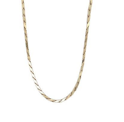 [FRC085795Y22] 14Kt Yellow Gold Chevron Design Chain Necklace 22"